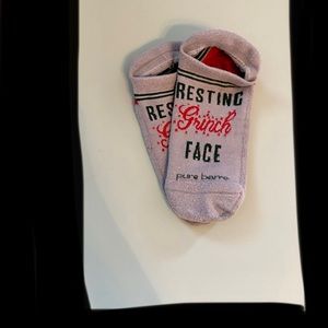 Pure Barre Socks - Resting Grinch Face